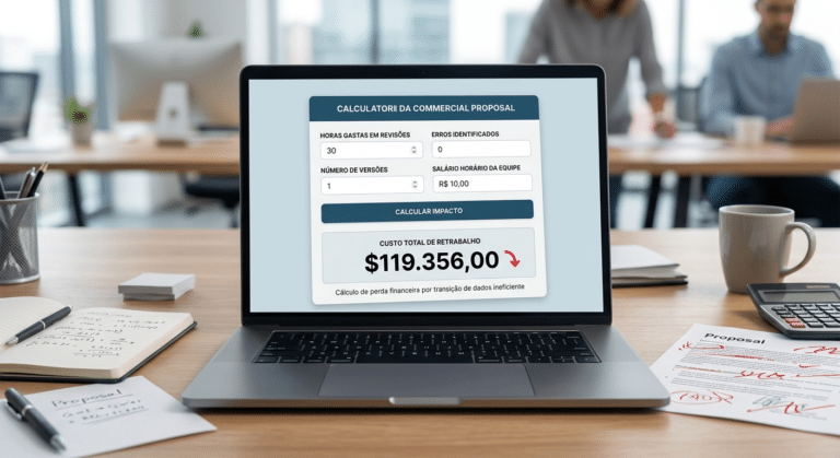 Calculadora de custo de retrabalho em propostas comerciais